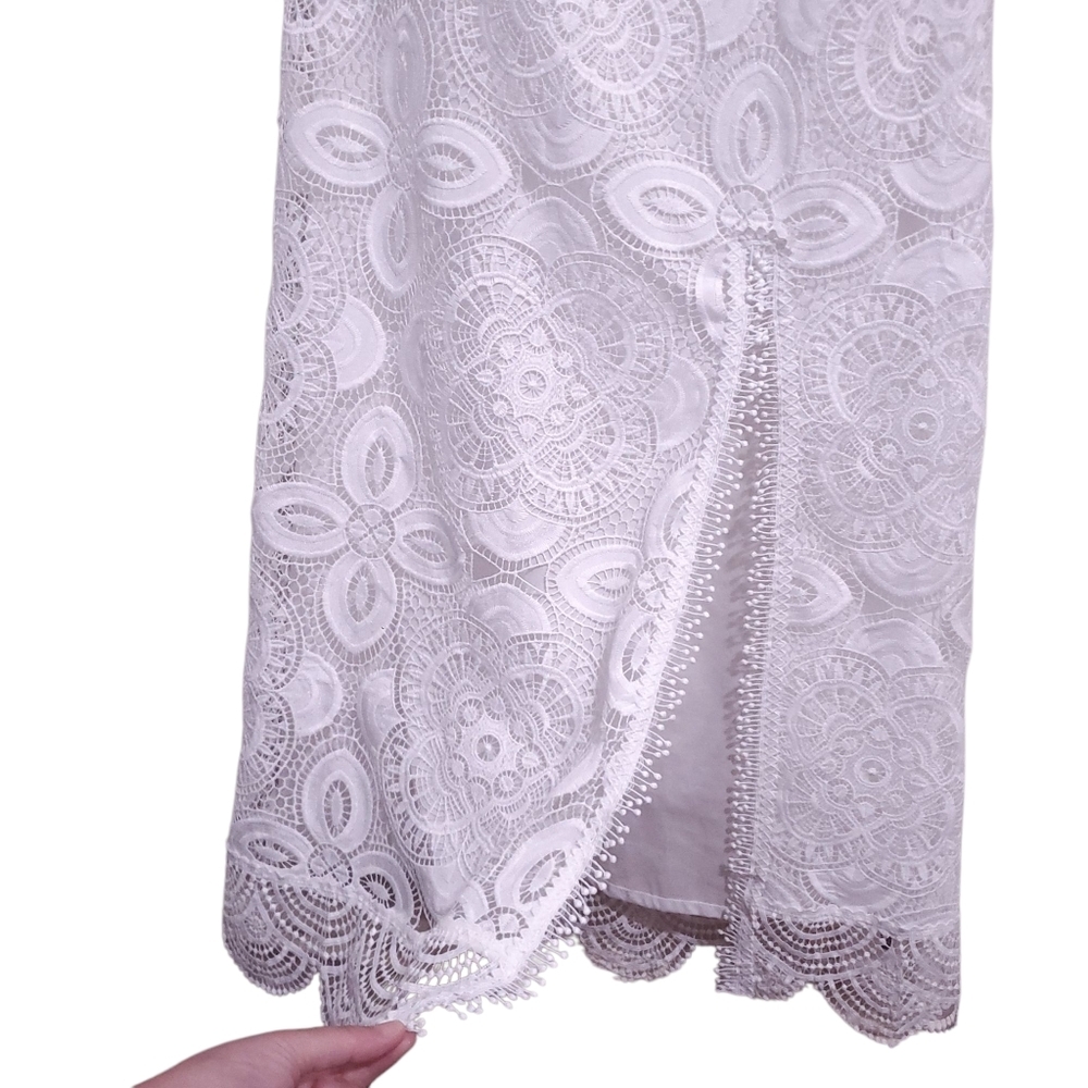 WAIMARI Manglar White Lace Maxi Dress S Resort Wear Bridal Shower Bachelorette - Picture 9 of 16
